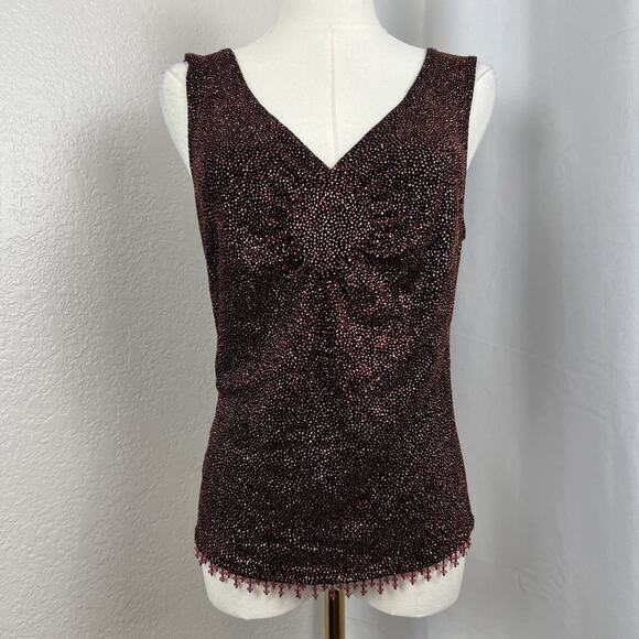 rave Tops - VTG Rave Top Womens Large Black Pink Glitter Beaded Fairy‎ Whimsigoth Y2K Party